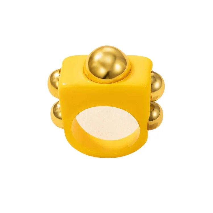 

Trendy Chunky Retro Resin Acrylic beaded Plastic Kids Cute Candy color Finger Ring Jewelry, As the picturs
