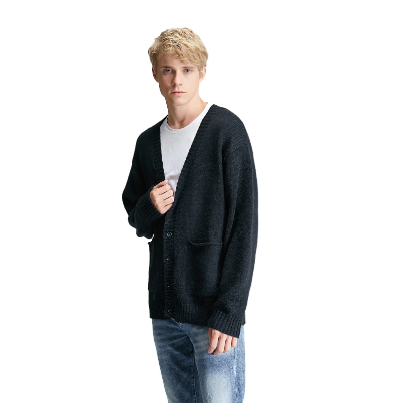

Custom made V-neck 3D men's and women's cardigan single row sweater loose, soft and good-looking fall sweater for women, Picture
