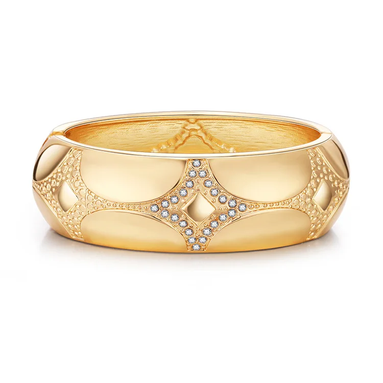 

Charare gold-plated diamond wide bracelet bangle, Picture