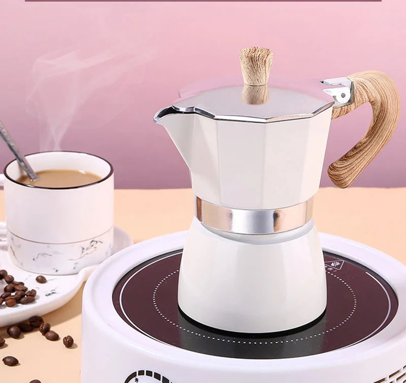 

Cheap and popular with different colors European style espresso coffee machine mocha pot coffee maker, Customized color