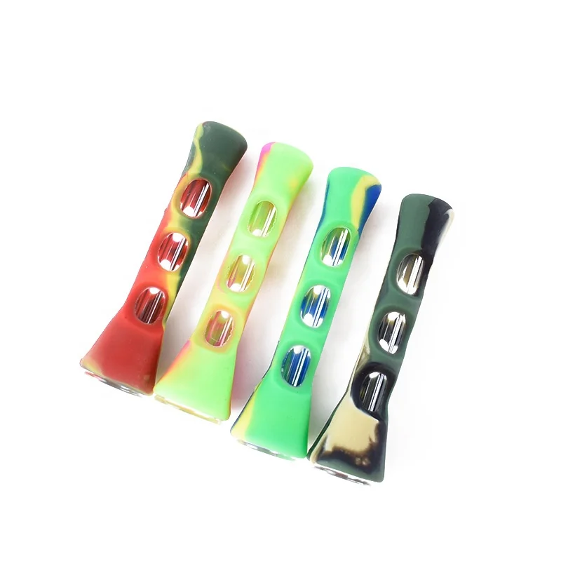 

Cross-Border Supply New Horn Shape Silicone Glass Smoking Pipe Cigarette Holder Portable Silicone Smoking Pipe