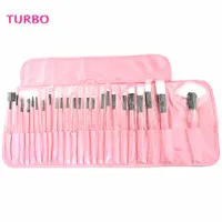 

free sample Ukraine eye makeup tools Soft Wholesale Professional Cosmetic synthetic brush 24 pcs sets with leather packing bag