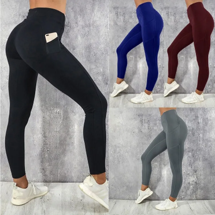 

tiktok yoga scrunch legging with pocket custom logo push up yoga pants with waist cincher compression leggings, White,red,grey,black,dark blue,blue,dark grey,,light purple