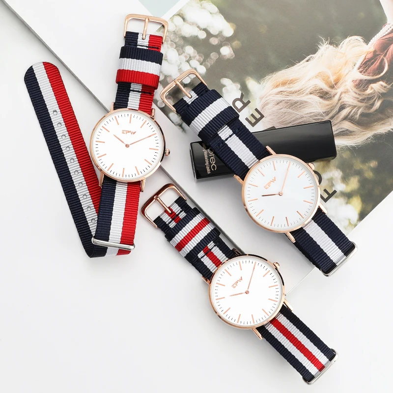 

Custom Your Own Logo Minimalist two hands 30m Water Resistant Watch Nylon Strap Nato Men Customized Watches