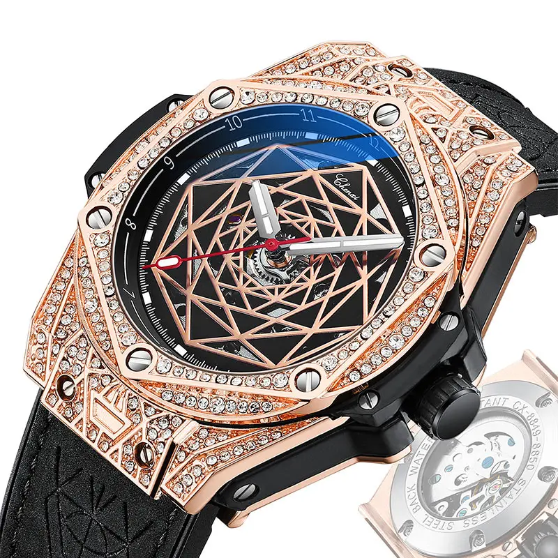 

2021NEW Custom Luxury Men Mechanical Automatic Skeleton Watch for Wristwatch man, As shown in the picture