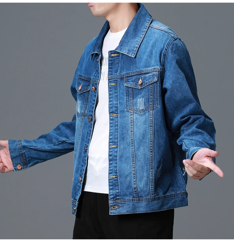 Wholesale Fashion Latest Plus Size Blue Solid Distressed Jeans Jaket ...