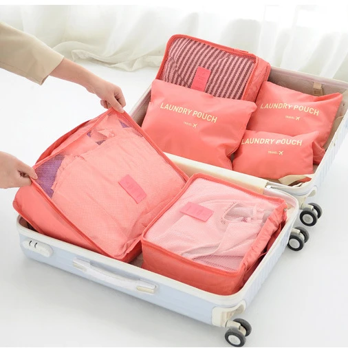 

6 Piece Set Travel Storage Bags Home Digital Data Cable Organizer For Clothes Shoe Luggage Packing Cube Suitcase Tidy Pouch