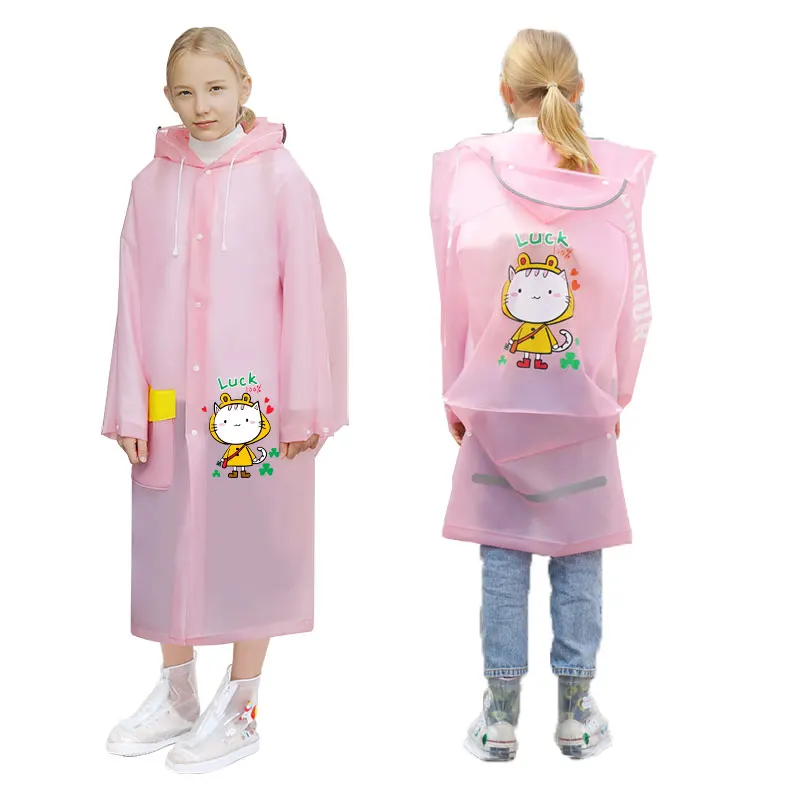 

New Fashion Waterproof Raincoat for Kids long rain jacket factory supply healthy portable customized logo reusable windproof
