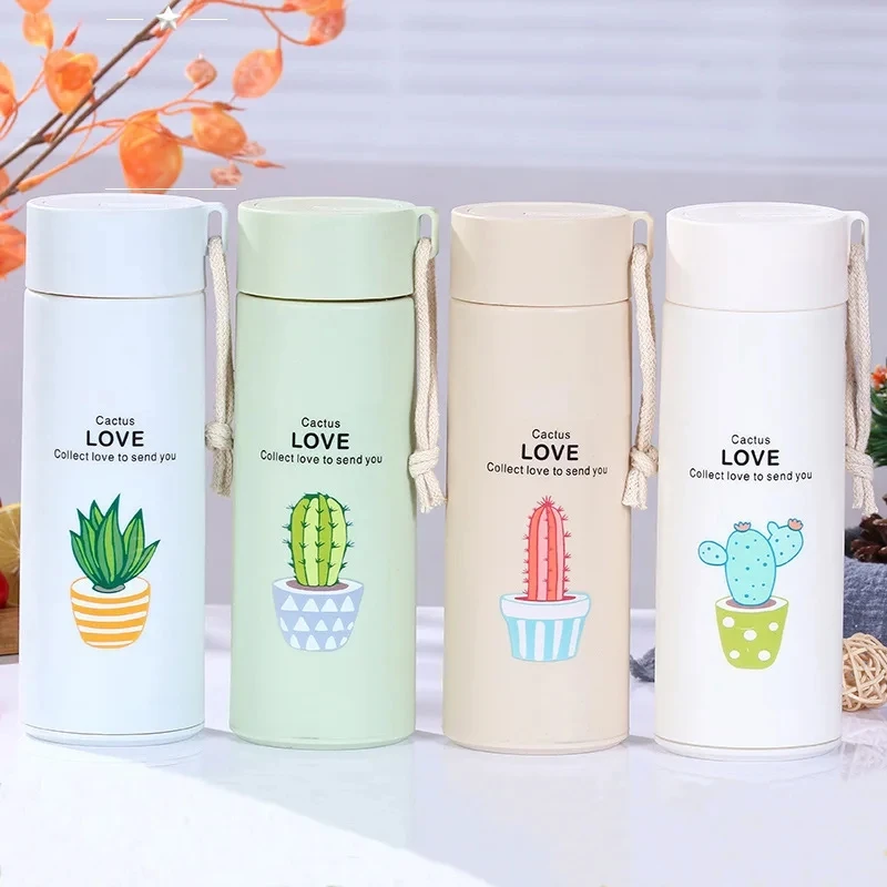 Anti-scalding  Water Bottle Bpa Free 400ml Glass Water Bottle Custom Cute Glass Water Bottles for Girls