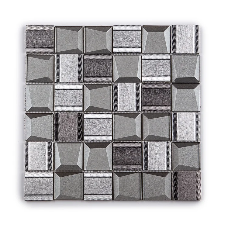 Moonight High Quality Aluminum Mixed Beveled Glass Mosaic Tile for Backsplash