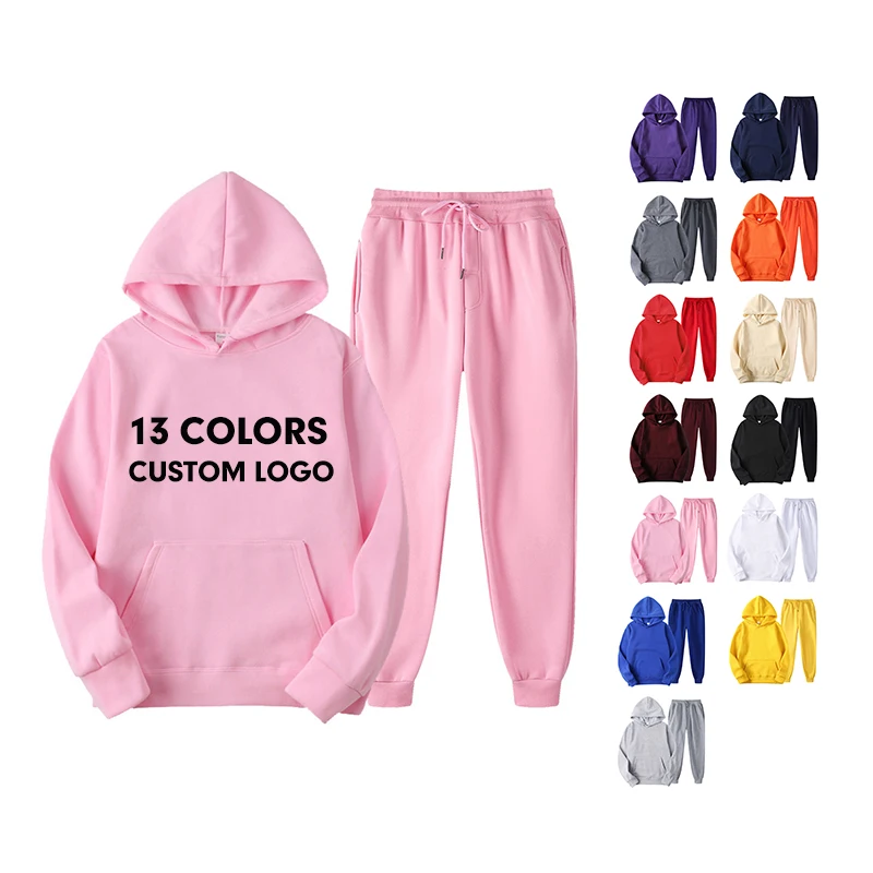 

Wholesale Witner Casual Solid Hoodie Women Ladies Two Pieces Jogger Set Womens Sweat Sweatsuit 2 Piece Tracksuit Sets