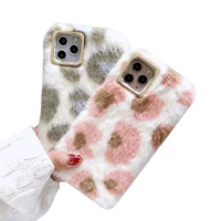 

Winter Furry Skin Cases for iPhone 11 Pro Max 11 5.8 X Xs Max 7 8 Plus Womens Furry Plush Cell Phone Case Girls Christmas Gifts