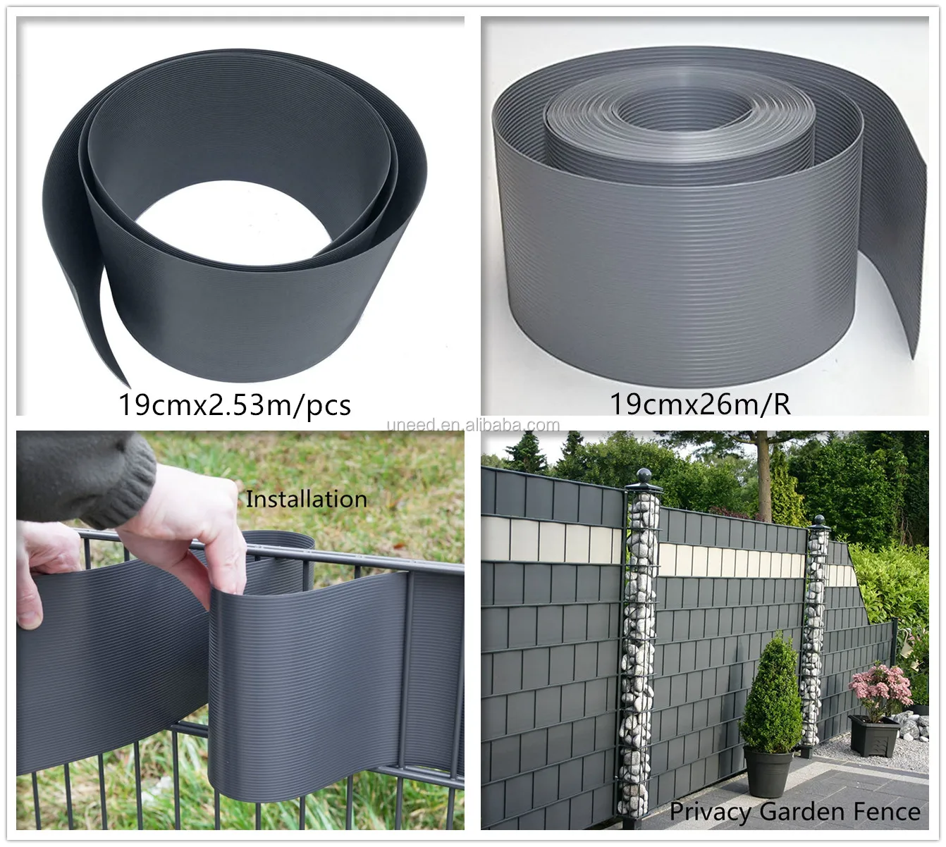 Uneed 19cm*26m Hard Pvc Strip Fence Pp Tape Fence For Privacy Screen ...