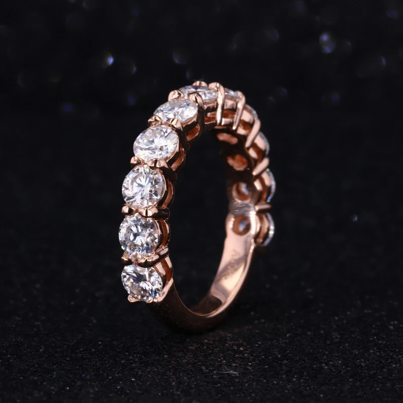 

Starsgem round 3.5mm 14K gold fine jewelry moissanite diamond ring