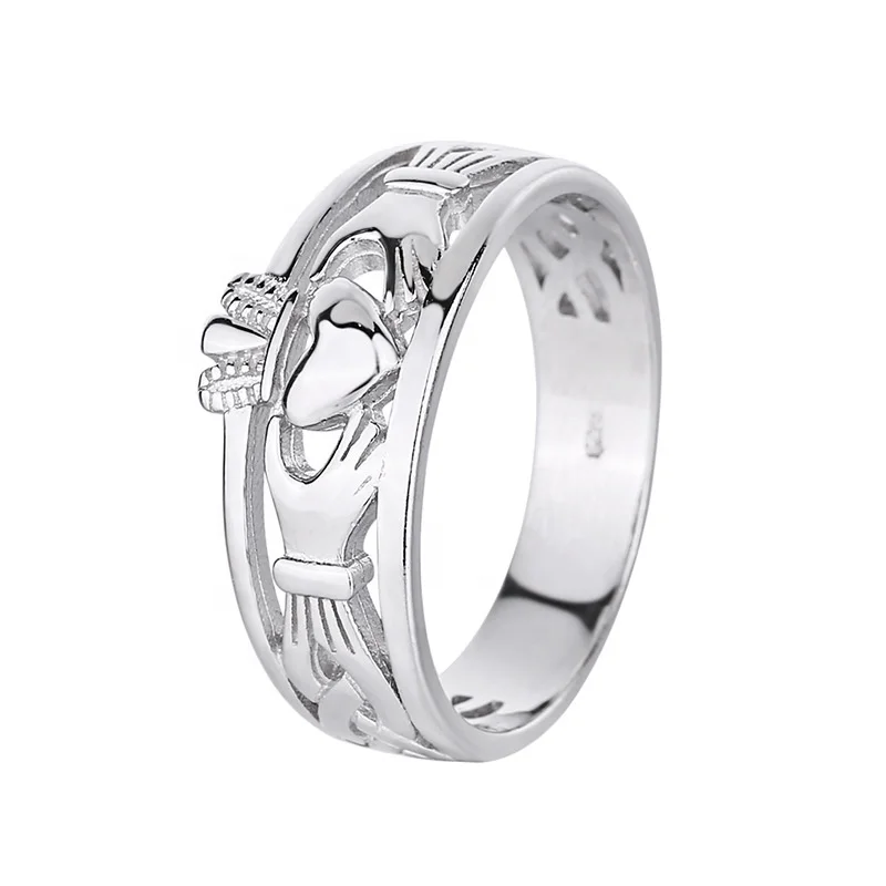 

925 Sterling silver Wedding Rings Irish Claddagh Rings Heart Celtic Knot Crown Ring for Women Girls accessories Jewelry