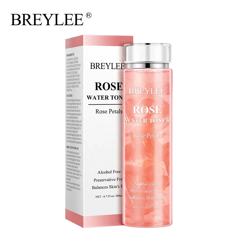 

BREYLEE Rose Water Toner 200ml Hyaluronic Acid Moisturizing Serum Hydrating For Dry Skin Large Pores Dark Firming Skin Care