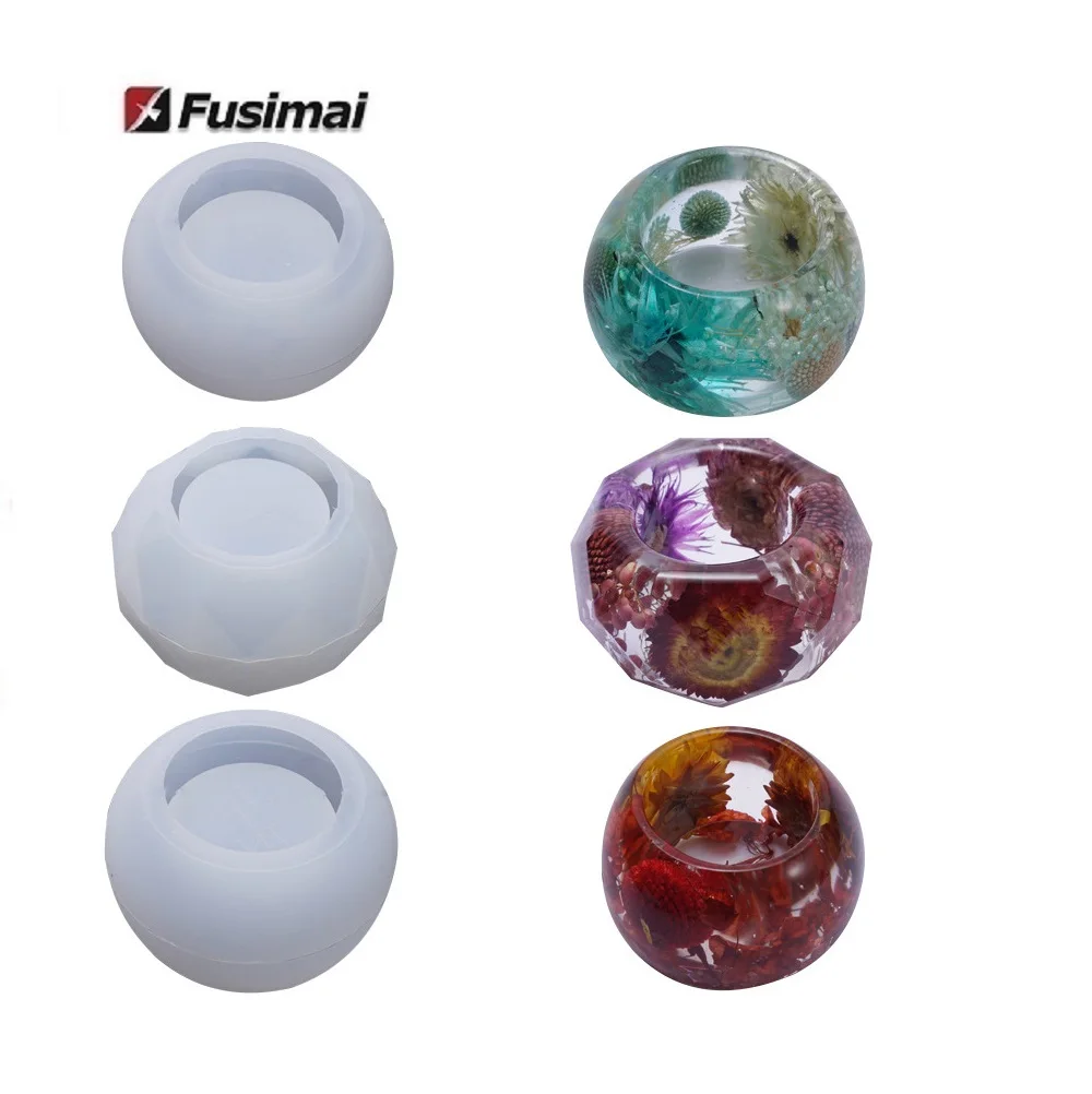 

Fusimai Votive Bowl Candleholders Silicone Molds Home Table Decor Tealight Candles Holders Resin Mold