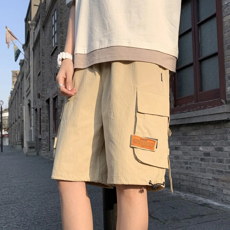 

Summer 2021 New Fashion Loose Cargo Shorts Men Cool Multi Pocket Short Half Pants Men Homme Cargo Pants, Black,gray,khaki