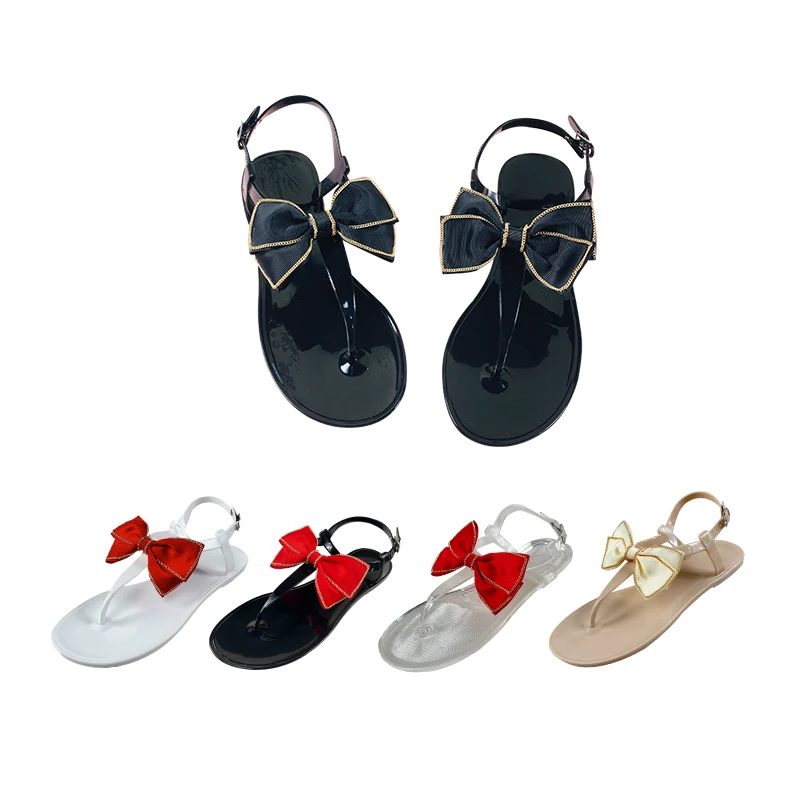 

Slides Slippers Women Flip-Flops Ladies Woman Sandals 2022 Sandal Summer Custom And Wholesale bowknot Jelly Shoes, Picture color