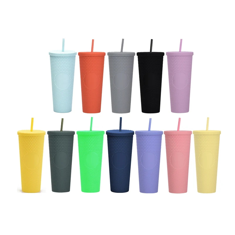 

wholesale double wall 24oz stainless steel straw tumbler coffee mug with straw vacuum cup stainless steel mugs water glass