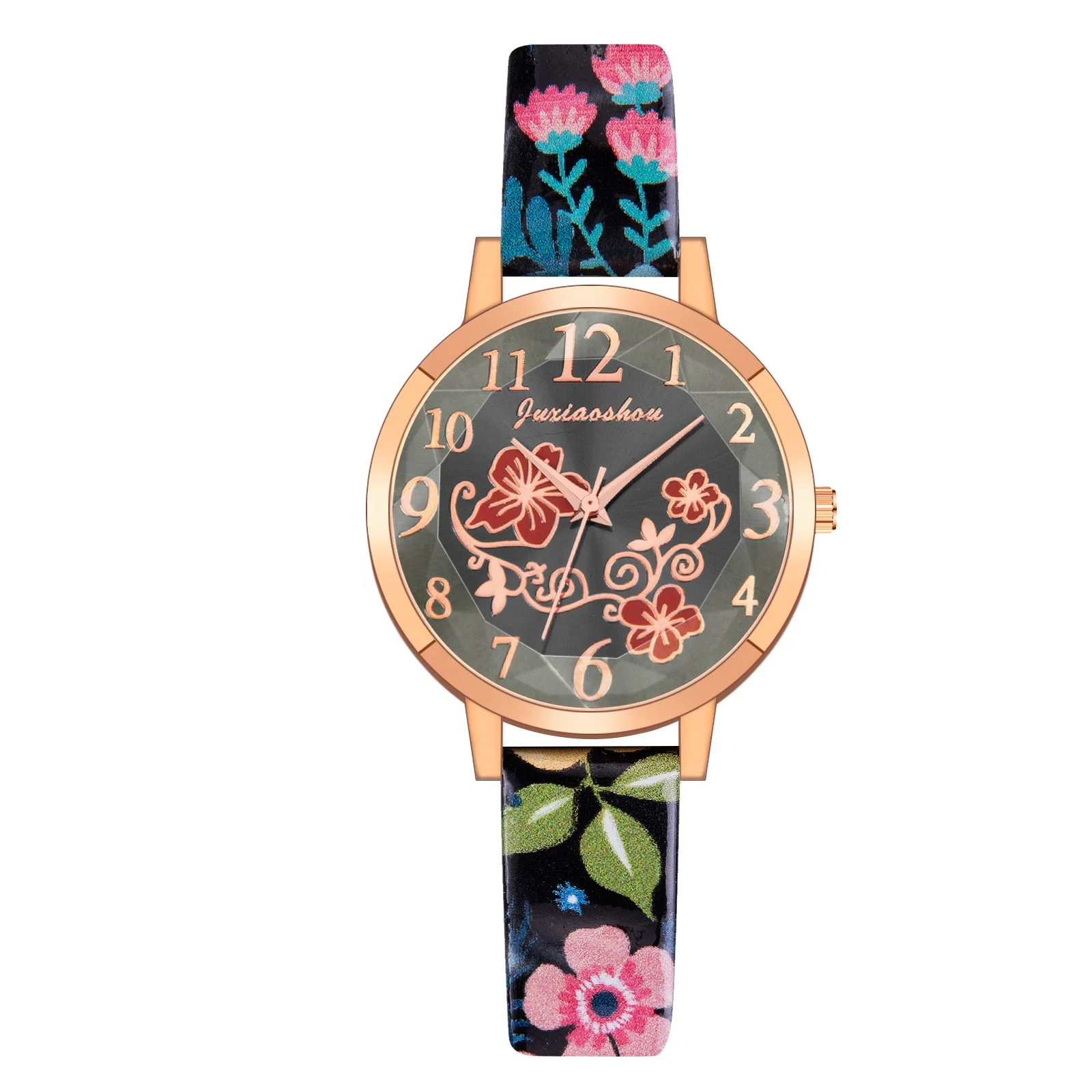 

New Arrival LW597 Personality Floral Watches Women Flower Leather Band Sweat Style Girls Sports Watch