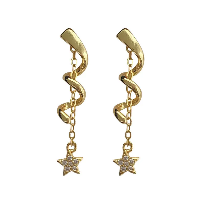 

Drop Ship Threader Earrings Sterling Silver Chain Tassel Earrings Gold Earrings for Women