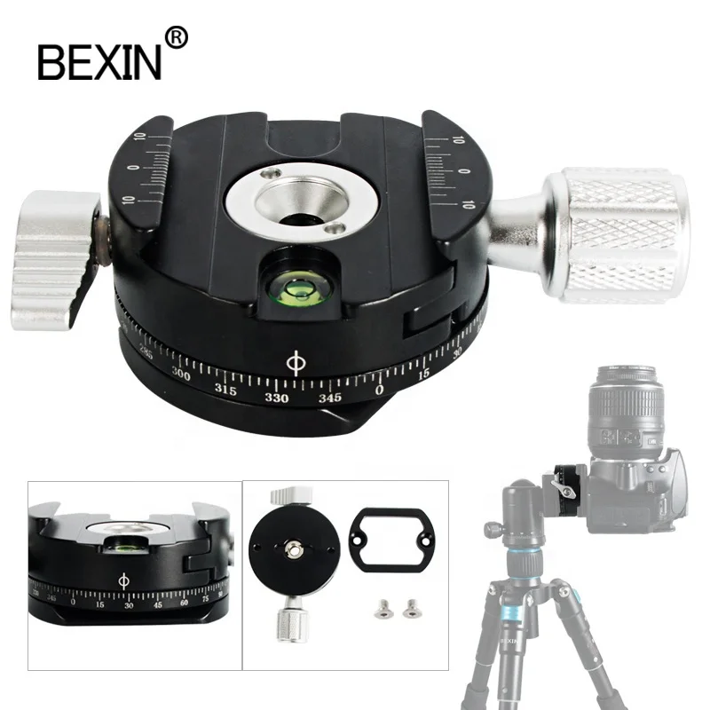 

BEXIN 360 degree quick release plate clamp clip dslr accessories screw knob tripod Head camera mounting clamp for digital camera, Black