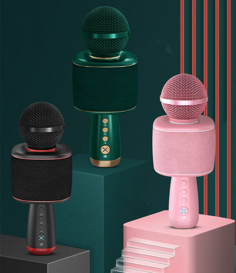 

AsperX K18 Karaoke Speaker Handheld Microphone Wireless Condenser Mic Microphone for Smartphone Singing
