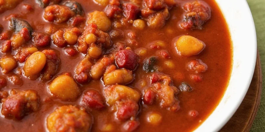 Vegan chili with colorful vegetables