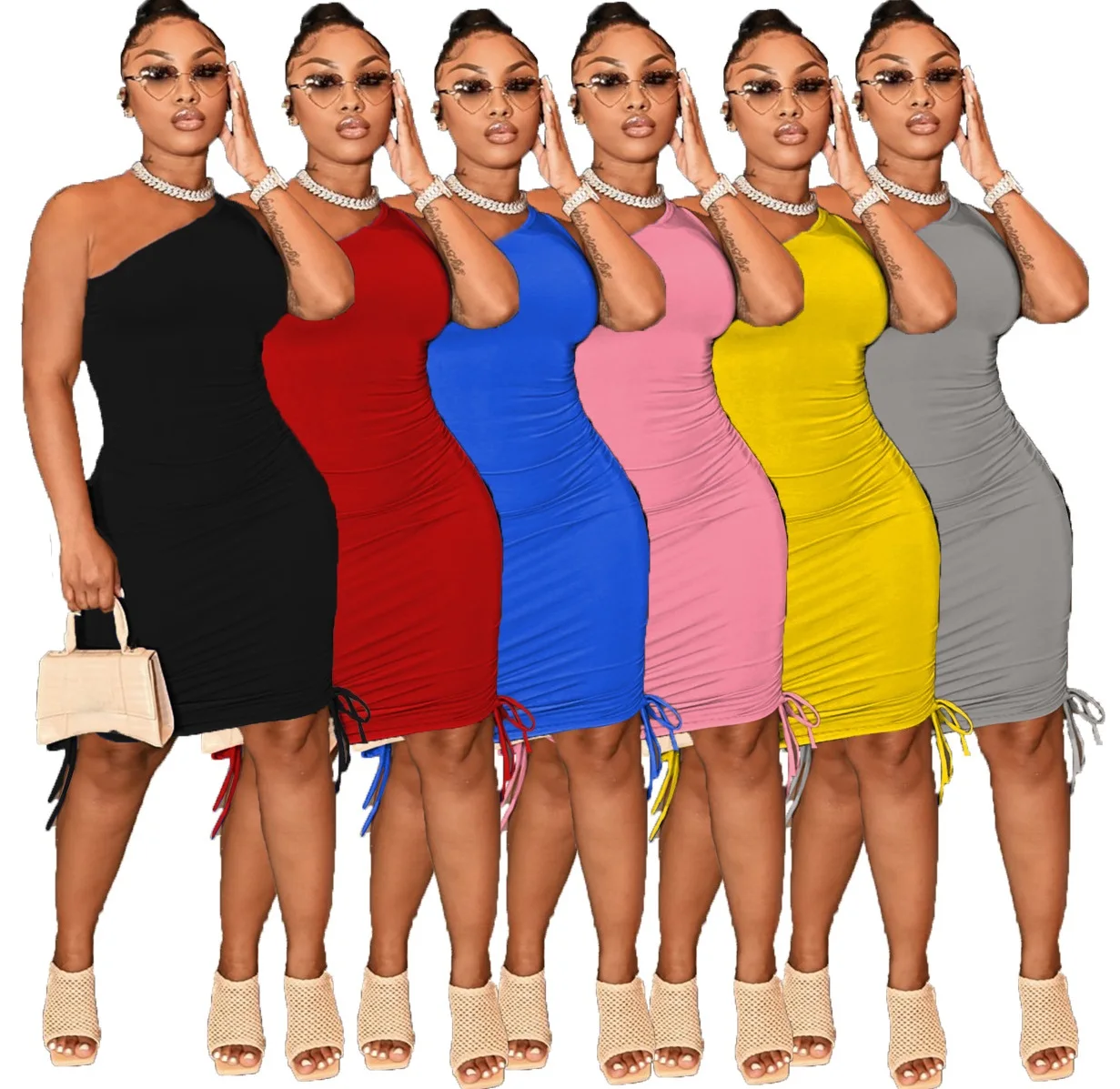 

Sexy Sleeveless Bodycon Dress Women Summer Casual Backless Party Wear Mini Dresses 2022, Picture color