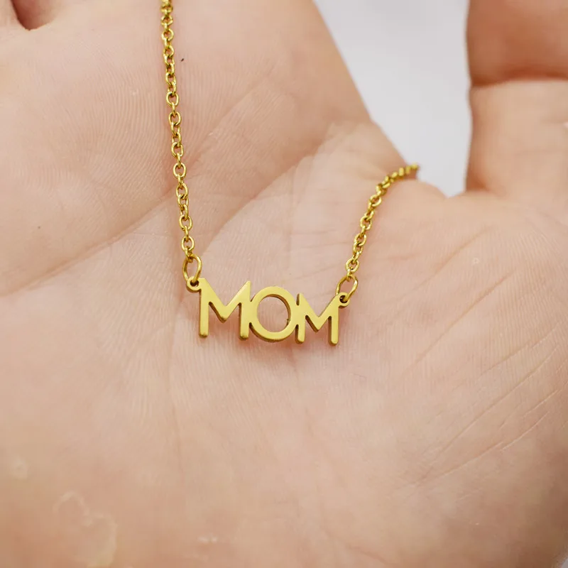 

Foreign Trade New Style Mom Mother Necklace English Word Mother Love Stainless Steel Accessories, Picture shows