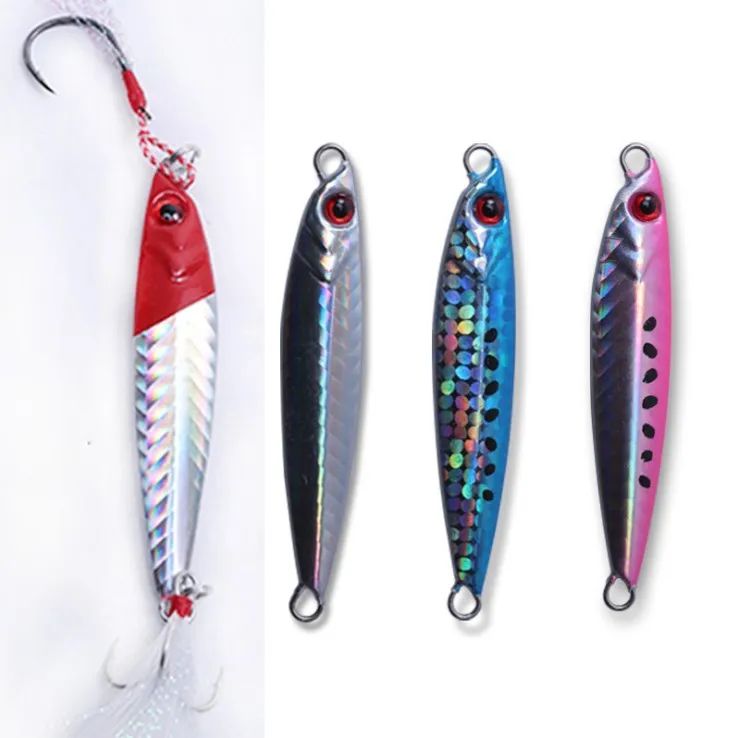 

Slow Fall Pitch Fishing Lures Jig Sinking Lead Metal Flat Jigs Jigging Lure 20g 30g 40g 60g 80g For Squid Snapper Tuna, 6 colors