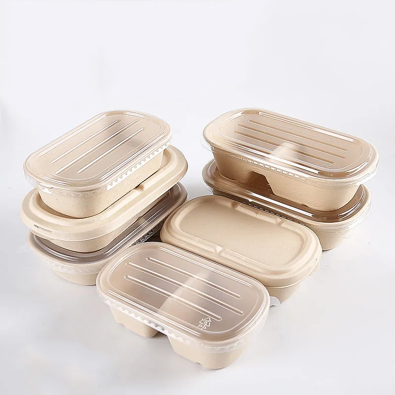 

100% Biodegradable Disposable Lunch Tray Paper Lunch Box 3 Compartments Lunch Box, Black, white, red, green or customized