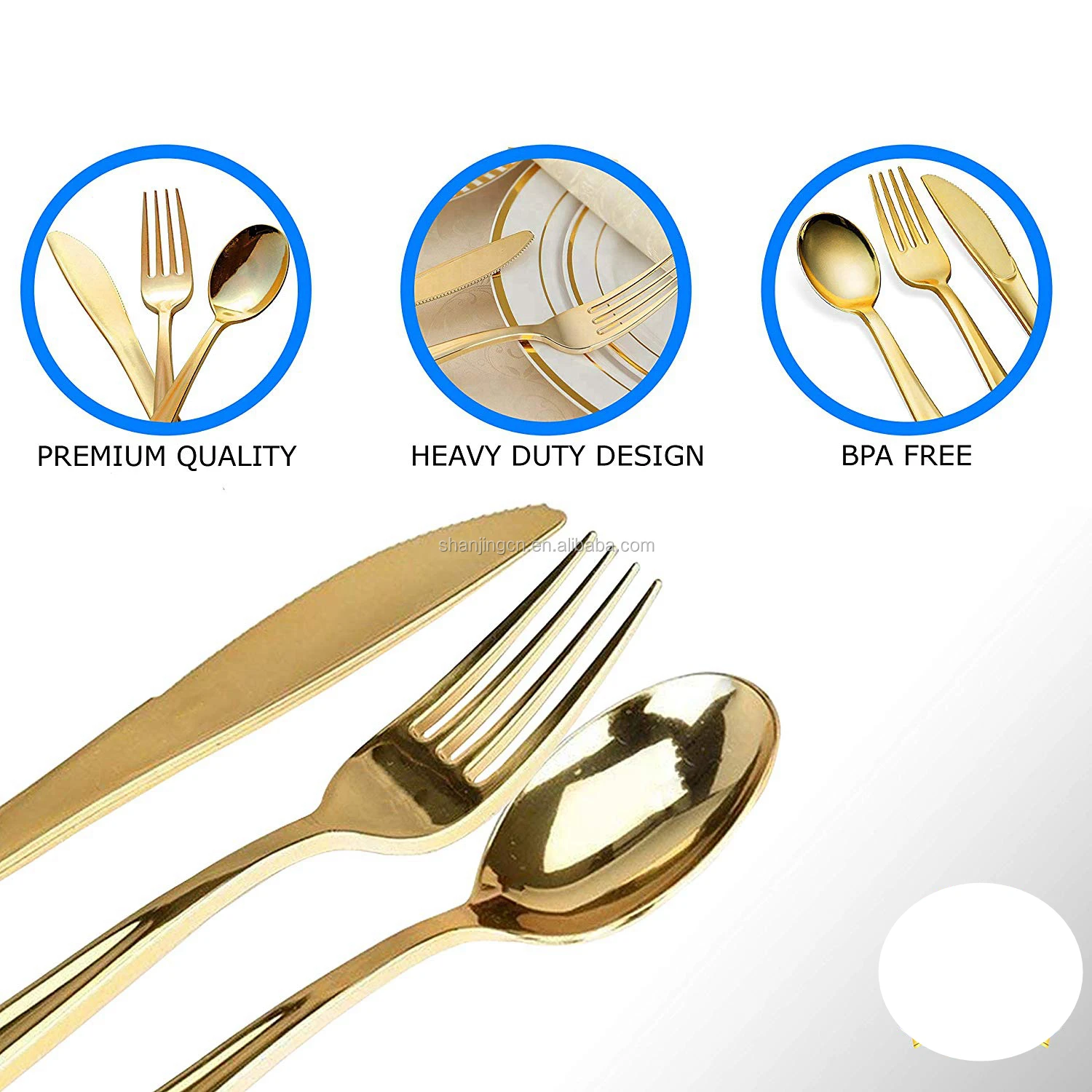 Gold Plastic Silverware Disposable Flatware Setheavyweight Plastic Cutlery Includes 100 Forks
