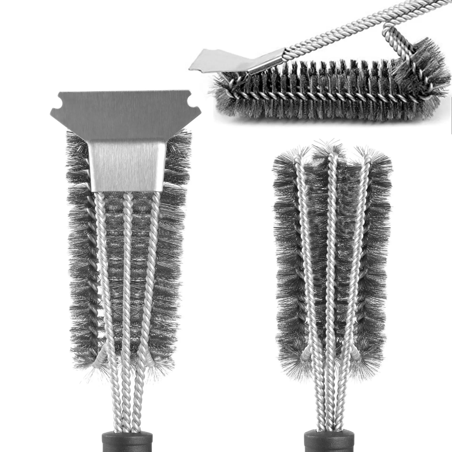 

Wholesale Clean Set Heavy Duty Metal Steel Kitchen Tools Cleaning BBQ Grill Brush, As picture