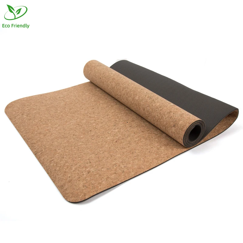 

Wholesale Eco Friendly Exercise Custom Print Foldable TPE Cork Natural Non Toxic Yoga Mat, Cork color