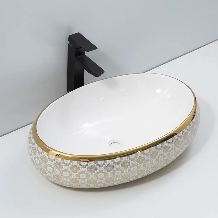 gold-plated-sink-bowl-9030B-E-548-angled-detail-rosette-arabesque-exterior-pattern-mirror-gold-rim