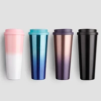 

17 Oz Insulated Stainless Steel Travel Coffee Mugs, Personality Custom Color Changing Mug with Straw