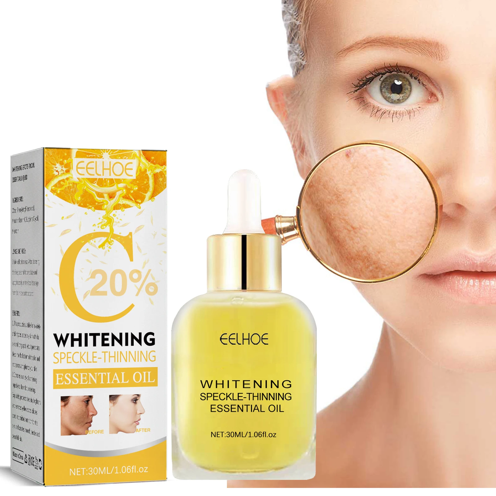 

Vitamin C Face Serum Whitening Freckle Fade Dark Spot Removal Pigment Melanin Facial Serum