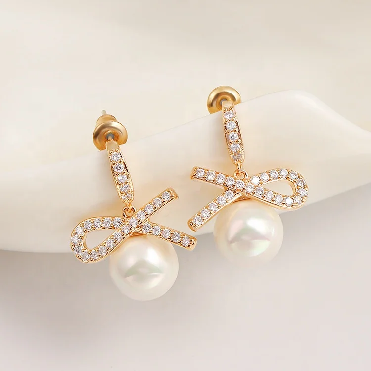 

Fashion Elegant Pearl High Quality 925 Silver Bling Earrings Jewelry