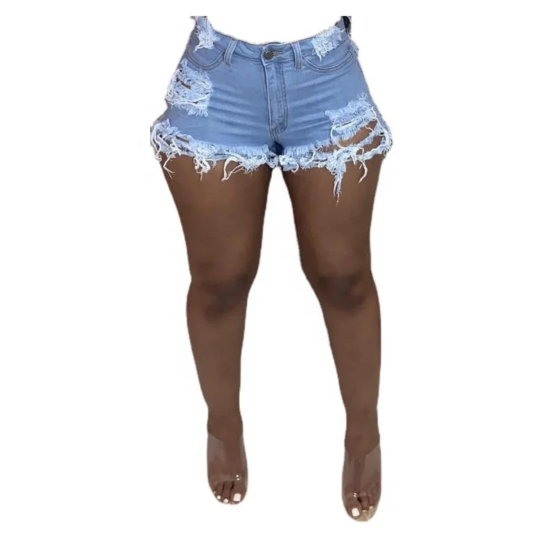 

MT110-942 Sexy nightclub tie jeans black denim shorts women