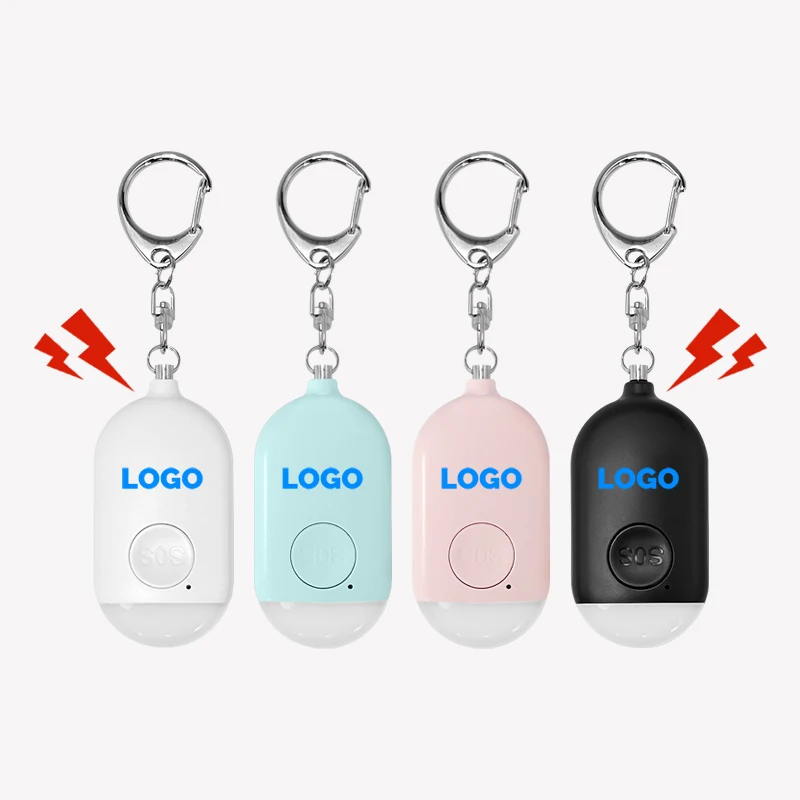 

Security self defense alarm Emergency elderly personal alarm Colorful led flashlight 130db sound keychain alarm