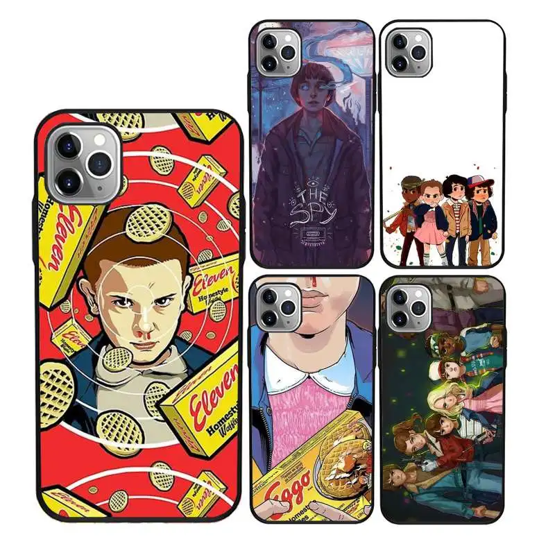 

2020 Television show stranger things 2d phone cover for iPhone 11 11Pro 11Pro X XS XR 8 7 6 6s Max Case, Black