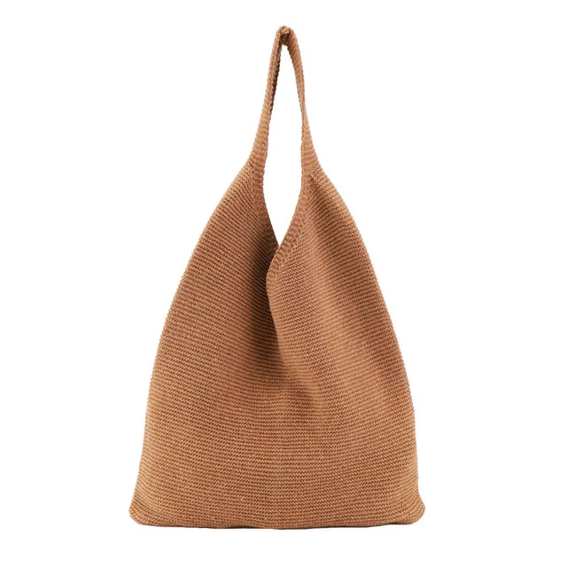 

Japan Retro Wool Knit Bag Portable Winter Portable Women Shopping Fresh Shoulder Casual Unisex Knit Wool Bag, 7color