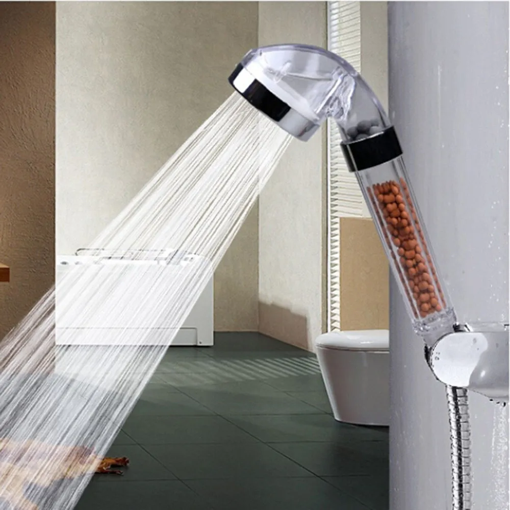 Negative Ion Activated Bath Shower Head High Pressure Boosting Water Saving Filter Balls Beads