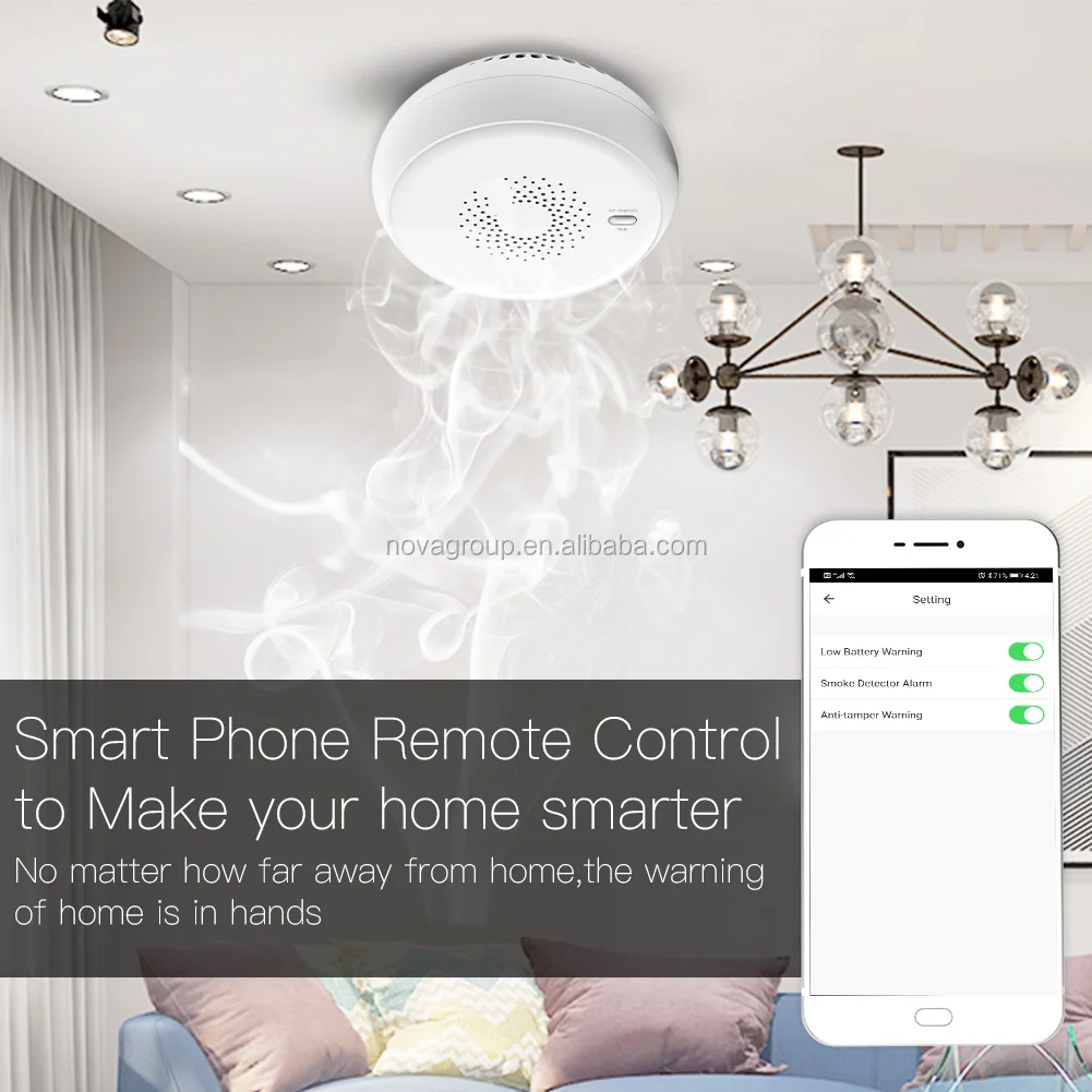 zigbee Smart Smoke Sensor APP Notification Alerts Home Alarm Security Detector - ANKUX.COM