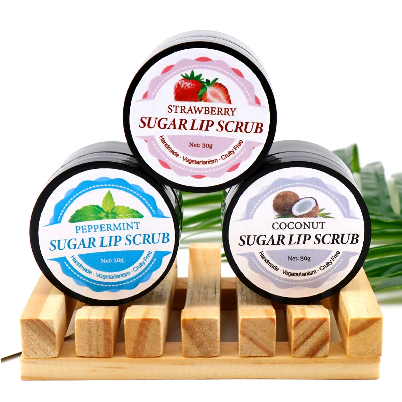 

Hot Sale 30ml Coconut Scrub Skin Lip Care Organic Vegan Sugar Exfoliating Lip Scrub for Moisturizer, Customorized