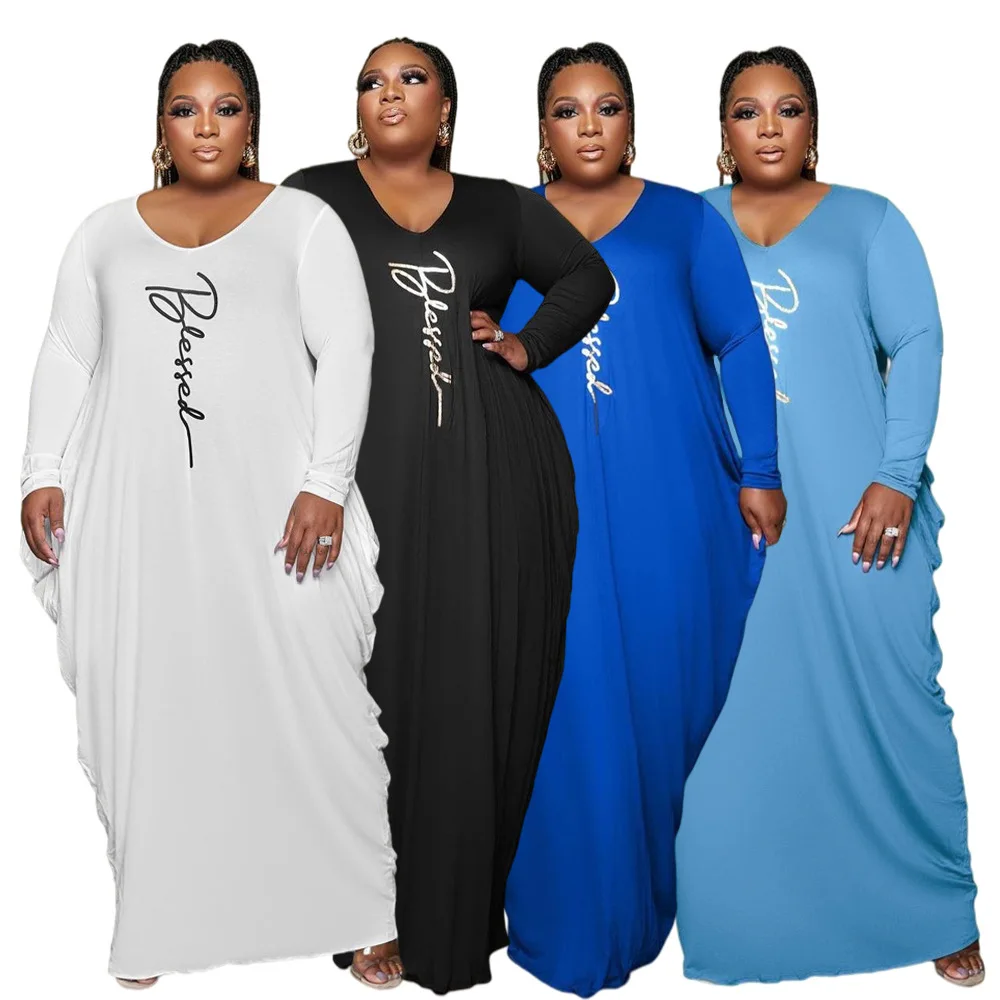 

Fashion Elegant Casual Dresses Autumn Clothes For Women Blessed Maxi Long Sleeve Woman Fall Dress, Picture color