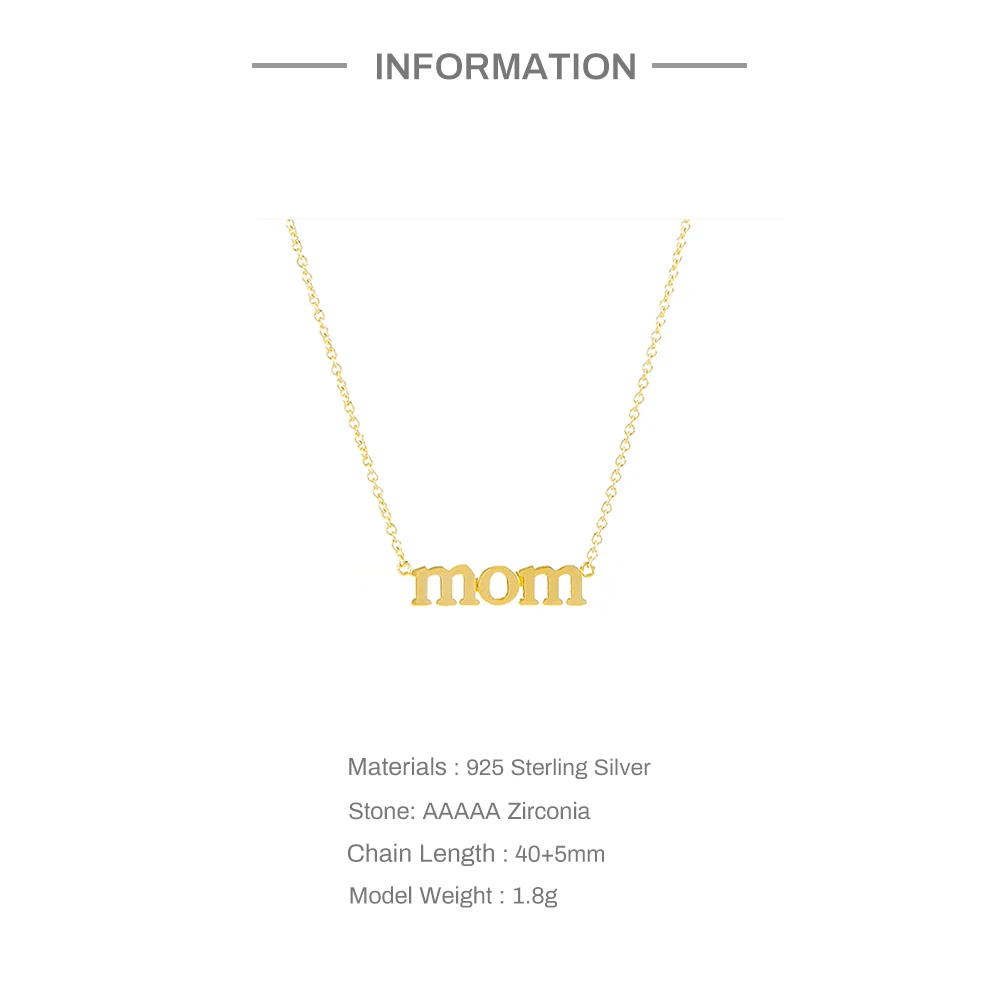 

Canner factory fashion 925 Sterling jewelry necklaces mama 18K gold plated necklace