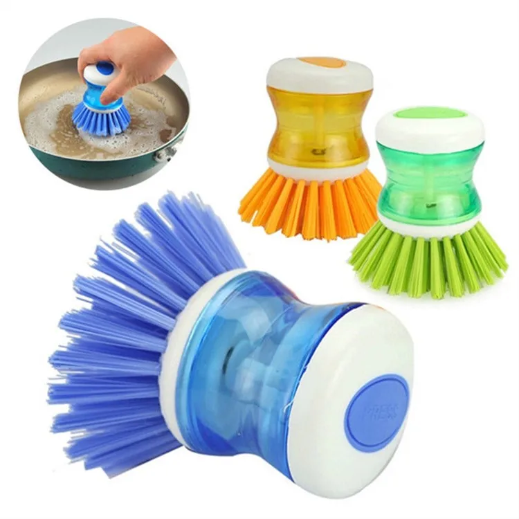 

Logo Home Kitchen Washing Utensils Pot Dish Brush With Washing Up Liquid Household Cleaning Multifunction Wash Pot Brush, 3 colors